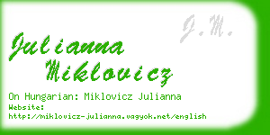 julianna miklovicz business card